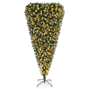7.5ft Pre-Lit Upside Down Christmas Tree, Inverted Xmas Tree