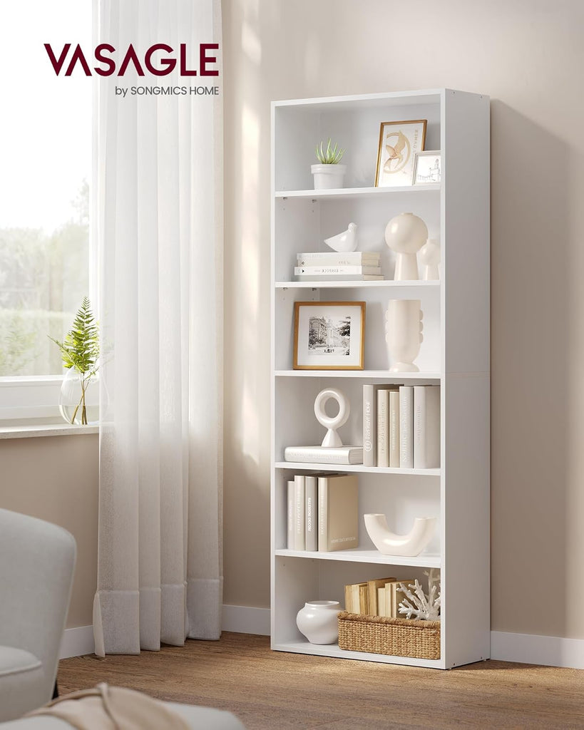 Bookshelf, 6-Tier Bookcase, Book Shelf, Open Storage Shelf, 9.4 x 23.6 x 63.3 Inches, Dinning Room