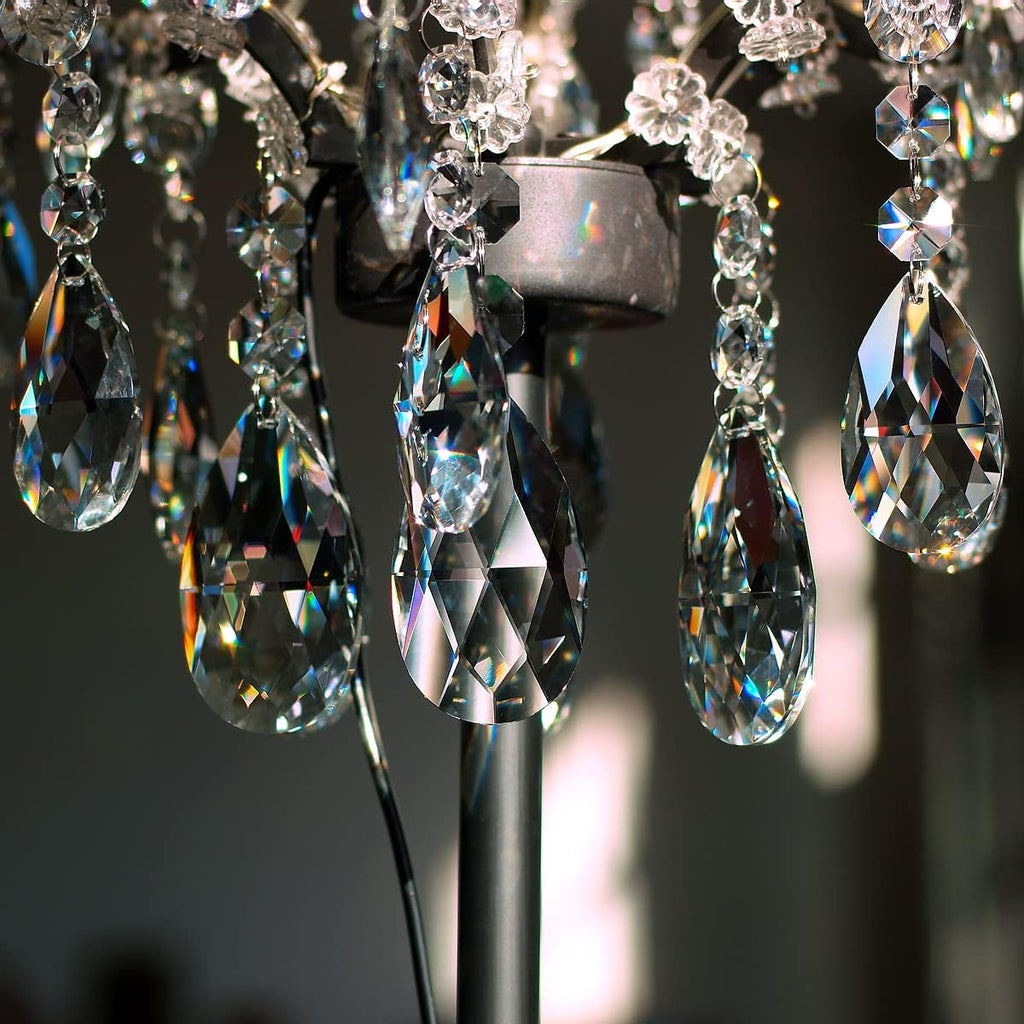 1ft Teardrop Crystals Garland, Hanging Chandelier Crystals Prism Bead Chain - 10 PACK Glass Chandelier Replacement
