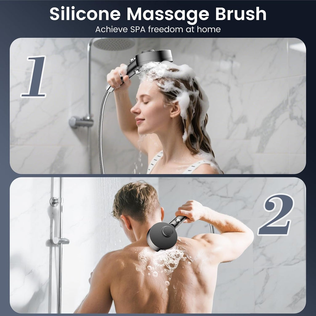 Filtered Shower Head with Handheld, High Pressure 4 Spray Mode Showerhead with Filters