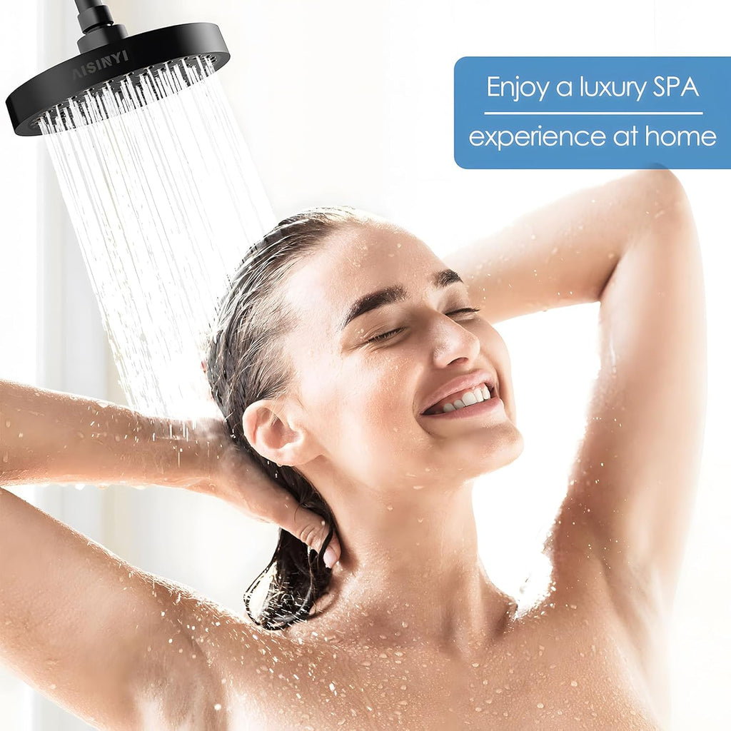 High Pressure Rainfall Shower Head, 6 Inches Luxury Modern Showerhead with Perfect Adjustable Replacement