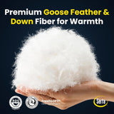 Goose Feathers Down Fiber Comforter Twin Duvet Insert,100% Cotton,Hotel Luxury Hypoallergenic Comfor