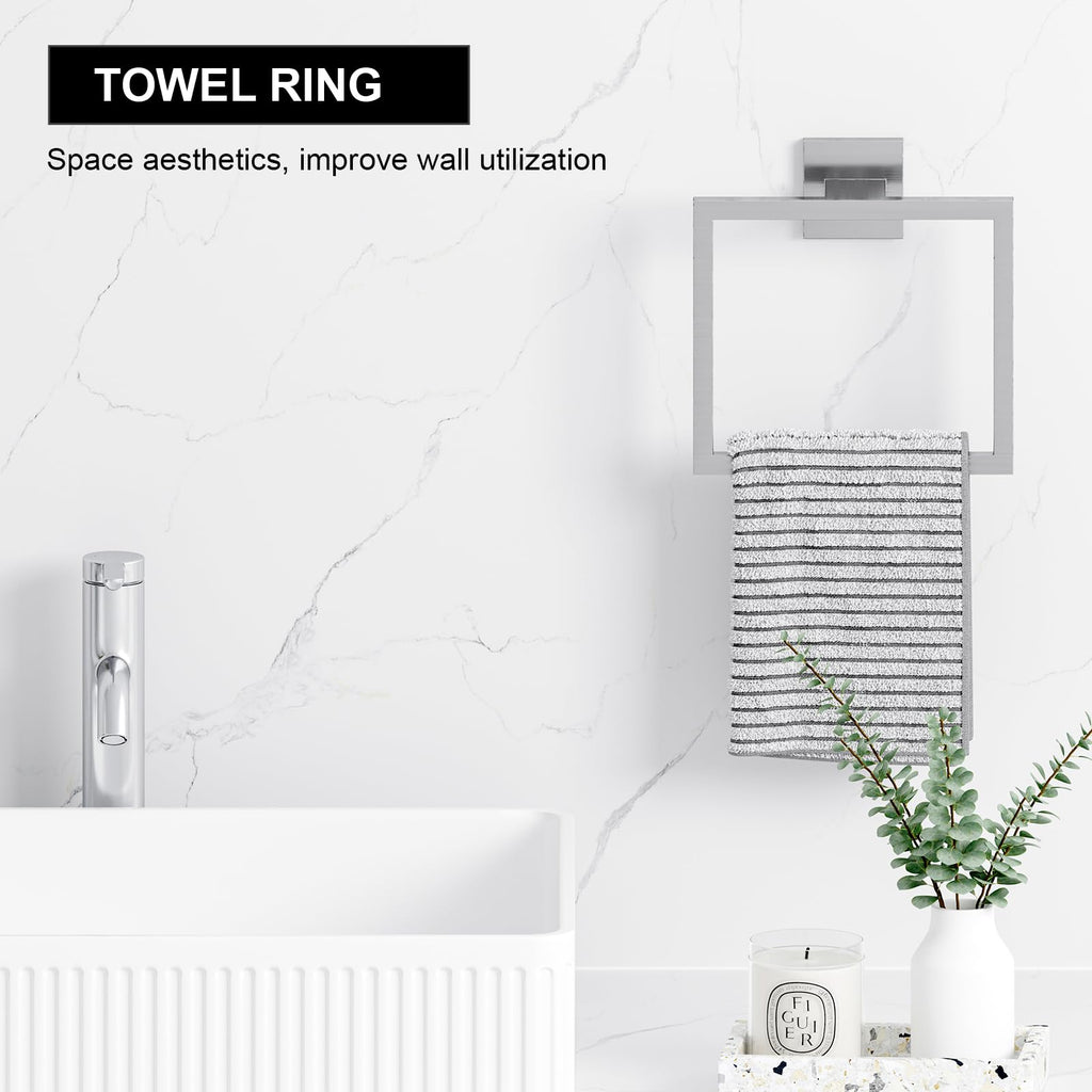 15-Pieces Brushed Nickel Bathroom Accessories Set, 23.6 Inch Bath Towel Bar Set, Stainless Steel Bathroom Hardware