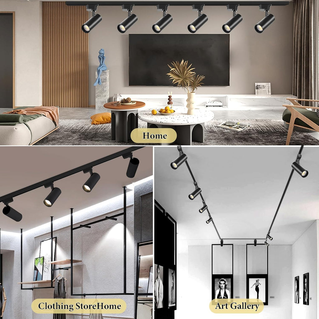Plug‐in Track Lighting Kit with H‐Type 6000K Cool White 24 Heads