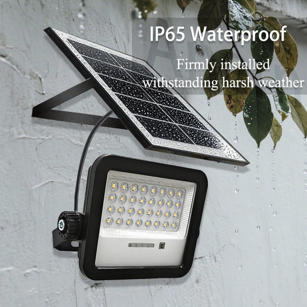 Outdoor Solar Flood Light, 6500K Bright White Floodlights, IP65 Waterproof Solar Power Security Light, Dusk to Dawn