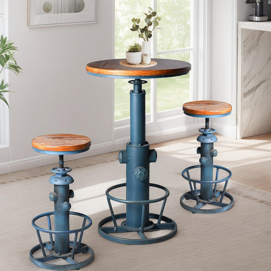Vintage High Pub Table Industrial Bistro Bar Table Farmhouse Round Coffee Table Fire Hydrant Design Kitchen Dining