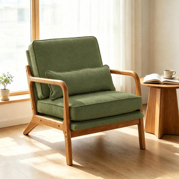 Mid-Century Modern Accent Reading Chair, Green