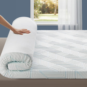 3 Inch Gel Memory Foam Mattress Topper Queen - Pressure Relief & Breathable for Deeper Sleep - Bed Toppers with