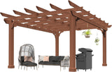 10' x 12' Patio Pergola, Cedar Wood Pergolas with Solid Stru - Image 8