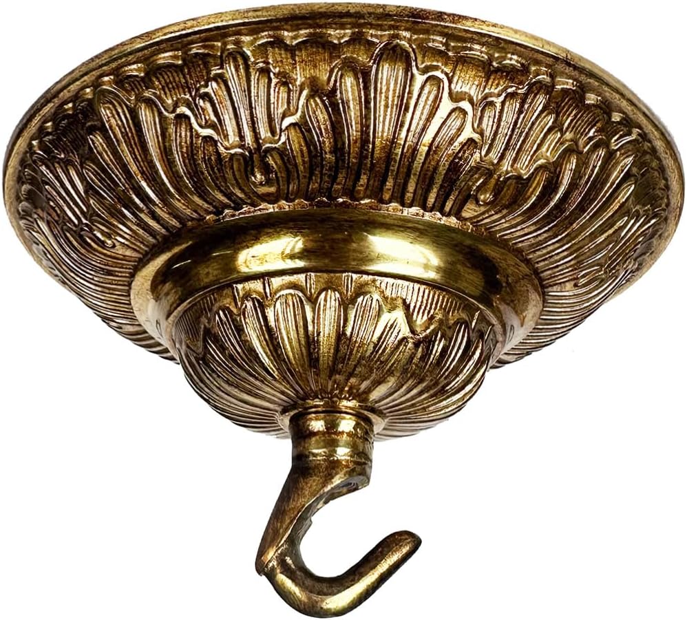 5.71" All Copper Chandelier Canopy Kit with Lamp Parts Hardware and Hooks, Light Fiture Cover as Ceiling Medallion