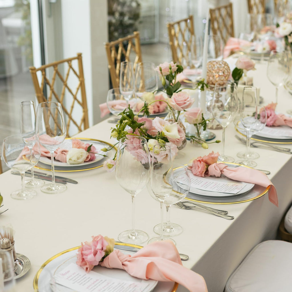 6 Pack 70 x 120 Inch Tablecloths Rectangle Ivory Table Cover