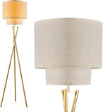 Tripod Floor Lamp, Modern Floor Lamps, Standing Lamp with Dual Drum, E26 Bulb Included, 67.7" Tall F