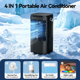 Portable Air Conditioners, 4-in-1 Mini Small Air Conditioner Evaporative Air Cooler Fan with 1000ml Water Tank