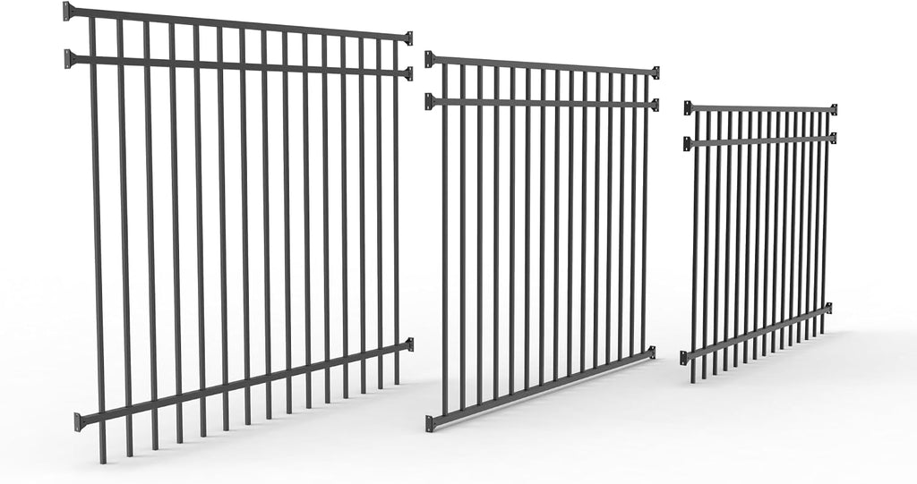48 in. x 72 in. Aluminum Fence Kit, Textured Black