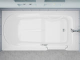 Walk In Tub 60'' x 30'' White Acrylic with Chrome Accents Right Drain, Low Threshold, Slip-Resistant Floor, Easy
