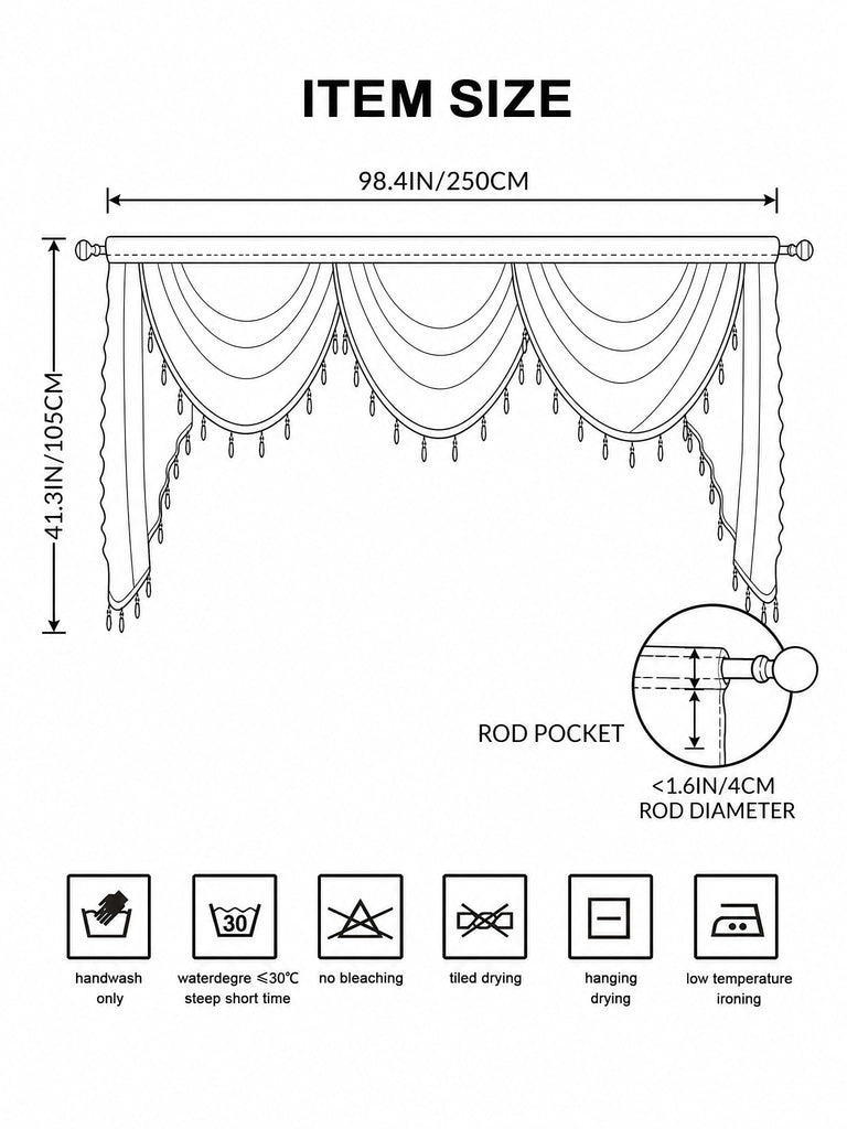 Elegant Lace Window Valance Curtains Swag Victorian Gothic Style