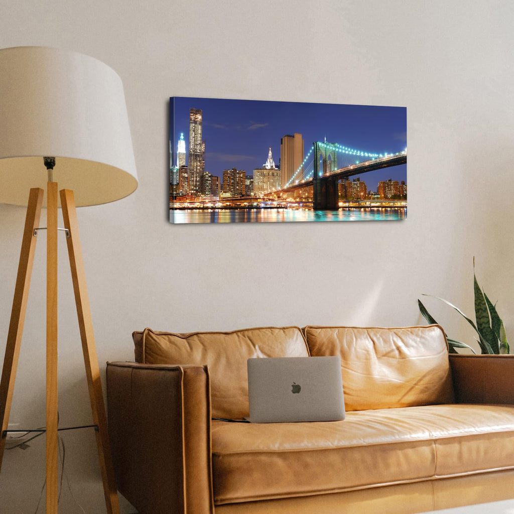 Brooklyn Bridge Wall New York NIght Picture Decor 20x40