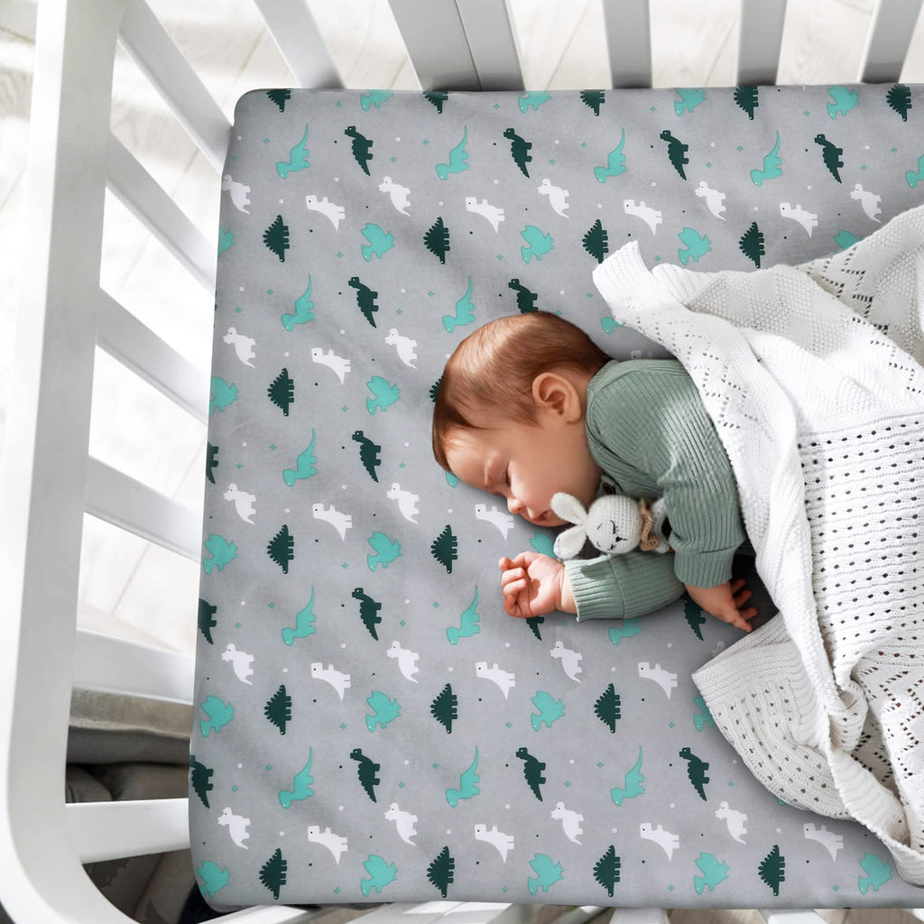 Mini Crib Sheets Set 4 Pack, Mini Portable Crib Sheets (38" X 24")