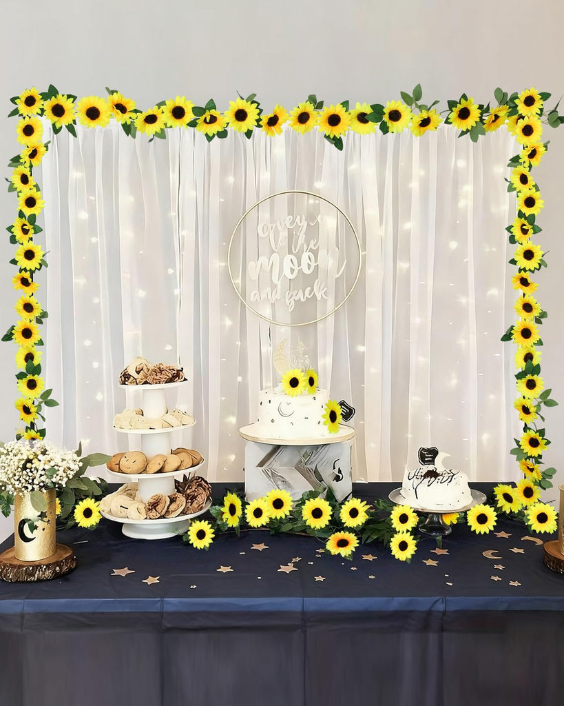 3pcs Artificial Sunflower Garland, Yellow
