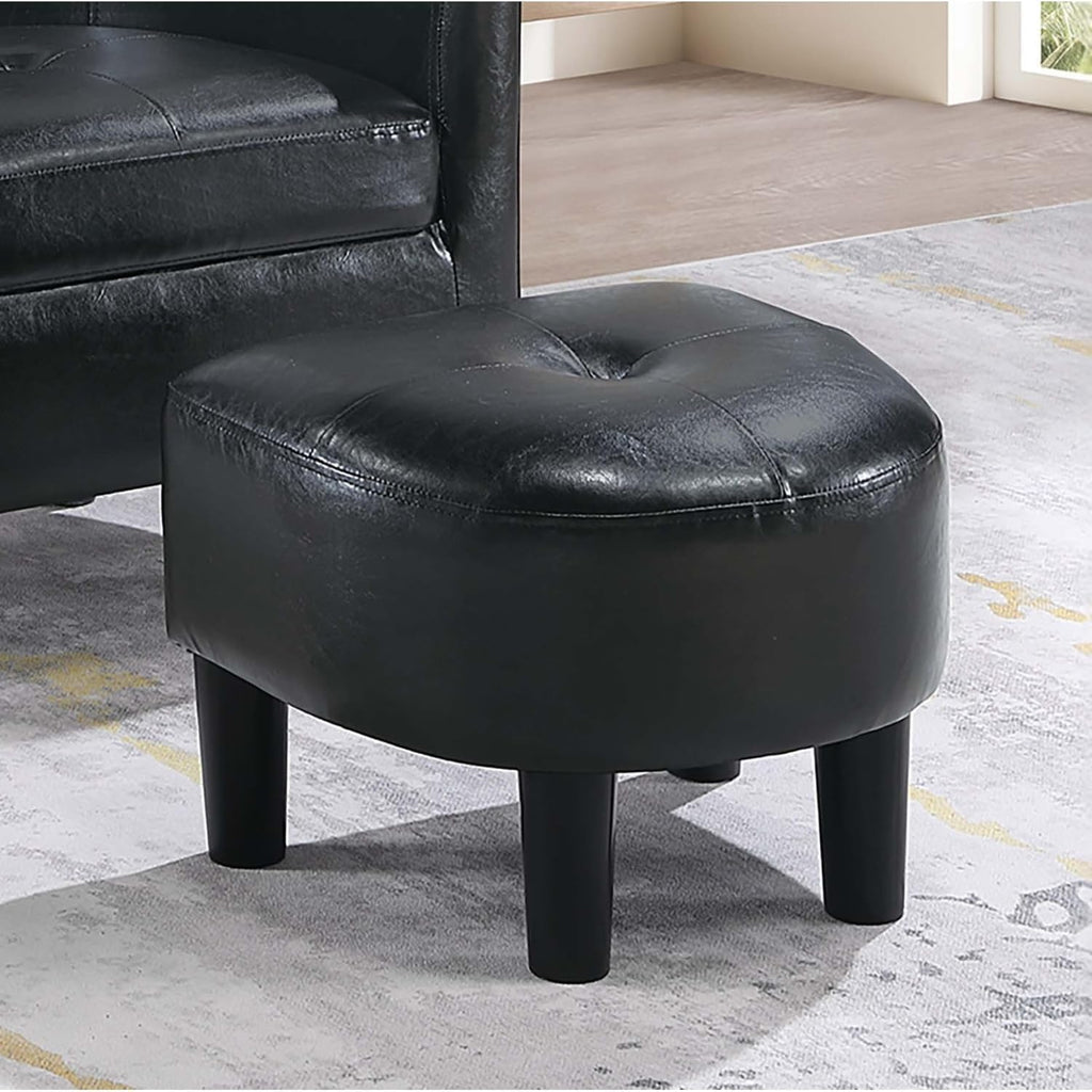 Modern Lounge Chair — Black Faux Leather