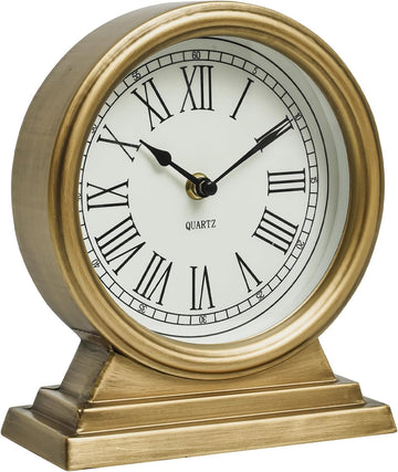 Vintage Gold Mantle ClockTable for Living Room Decor Table Clock Decorative Battery Operated Table Top Shelf Clock