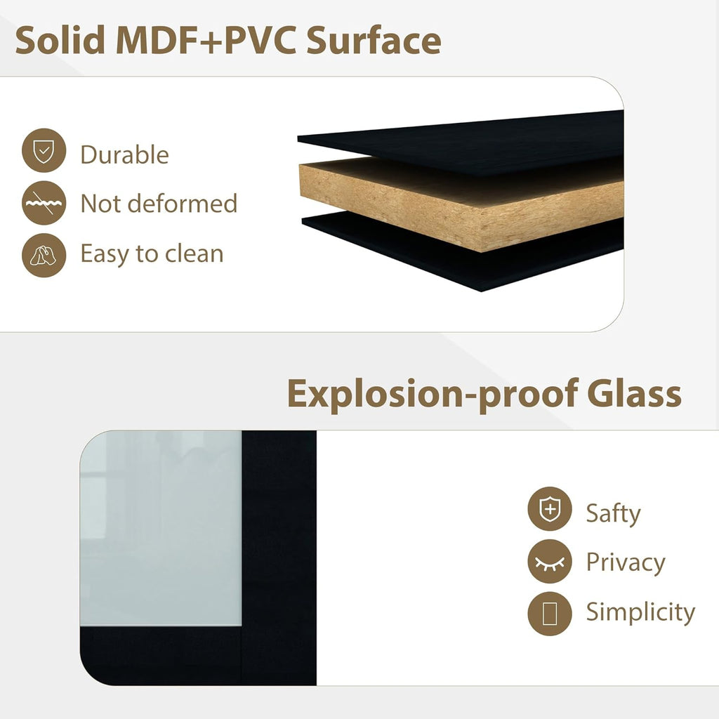 72x80 Sliding Closet Door, 3-Panels Preassembled Frosted Glass Door Panel with Hardware Kits & Match