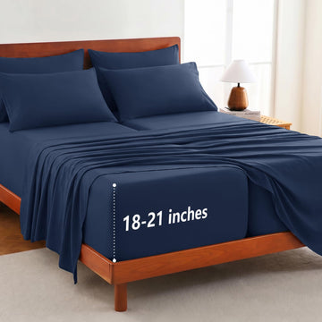 Split King Sheets 7 Piece - 21 Inch Deep Pocket Soft Bed Sheets