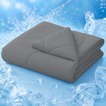 Cooling Comforter King Size, Double-Sided Cold Tech Cooling Blanket for Hot Sleepers & Night Sweats,Q-Max 0.45 Soft