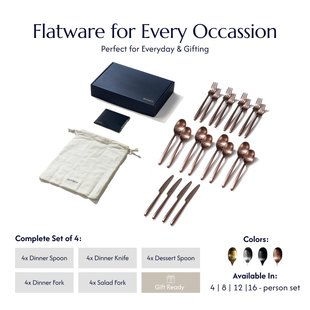 Ava 20-Piece Flatware Set, 18/10 Stainless Steel