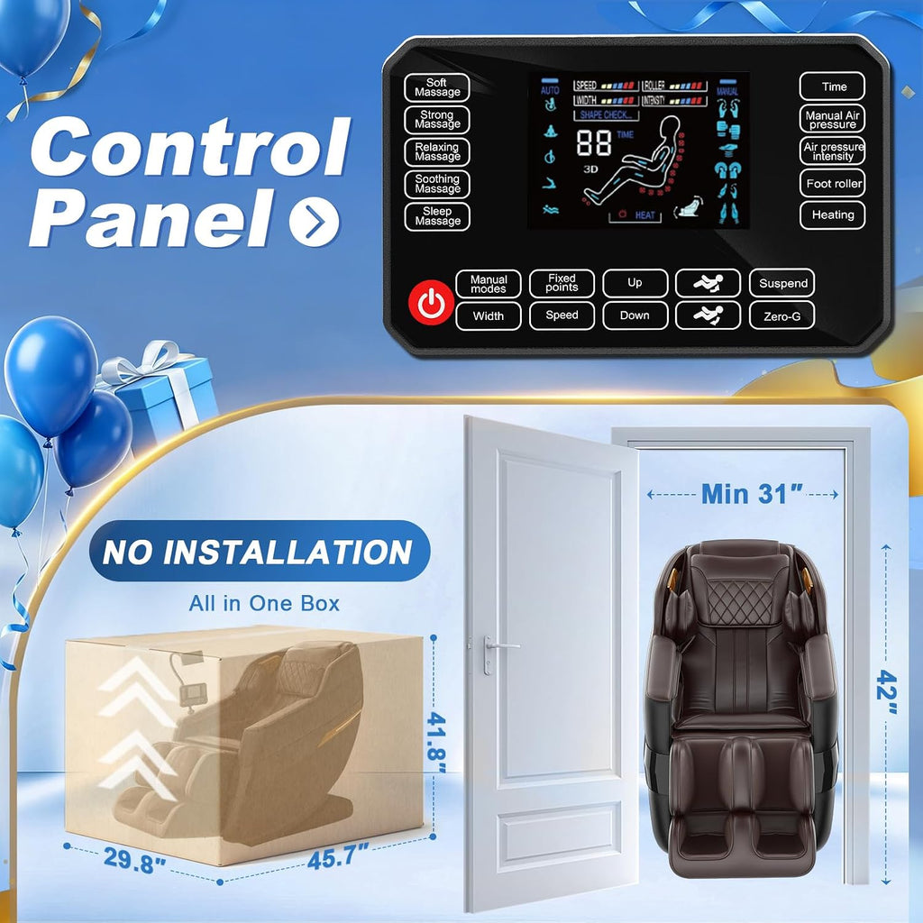 3D Massage Chair Full Body SL-Track, Body Scan, Shiatsu Recliner | Voice Control, Zero Gravity, 22 Programs, 16