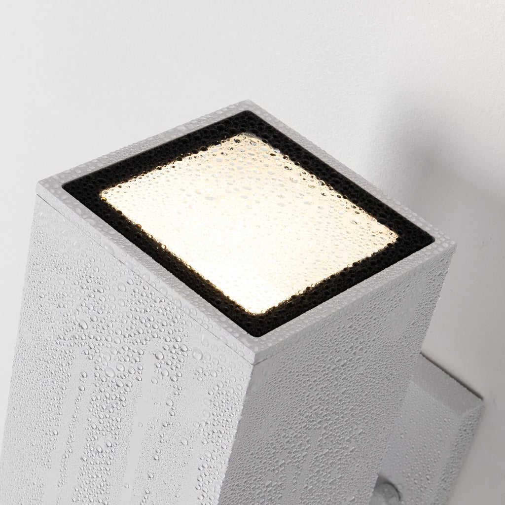 12" Modern Outdoor Porch Light in 2 Lights, Matte White, 2 Pack