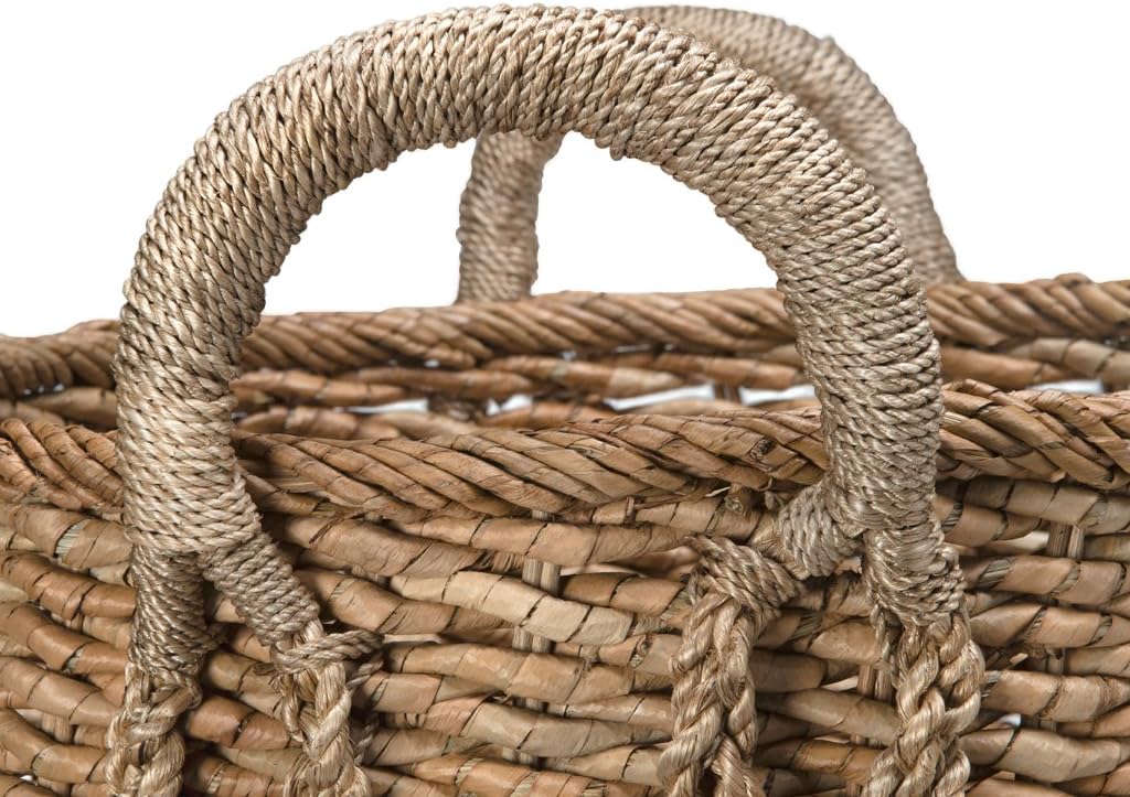 Seagrass Storage Basket, Blanket, Basket for Pillows Storage, Decorative Basket, Wicker Toy Organizer, Bedroom &