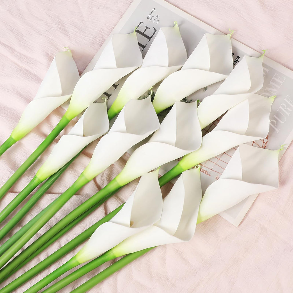 12pcs Calla Lily Artificial Flowers, White