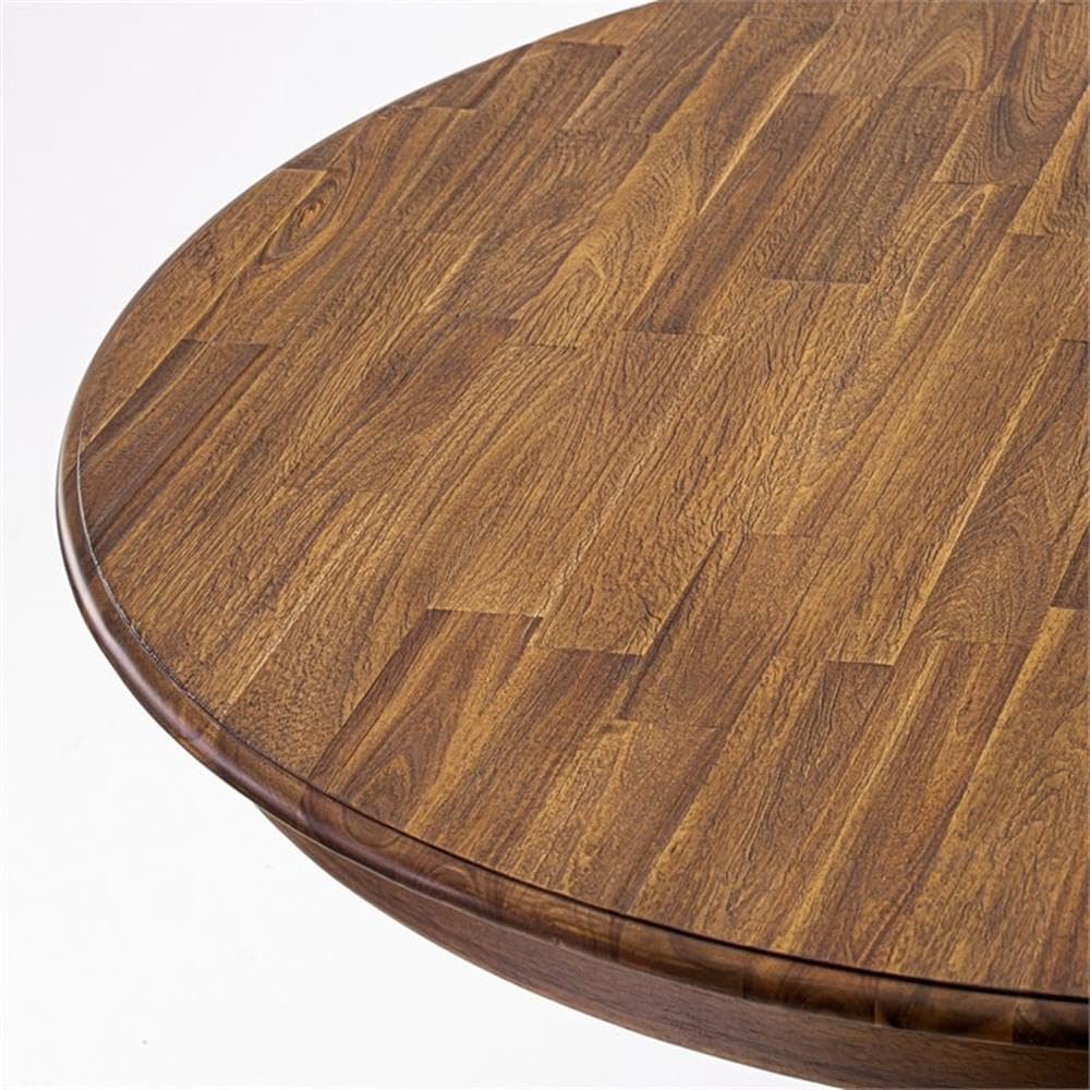 FE2-0N-TP Ferris Modern Dining Table - a Round Kitchen Table Top with Pedestal Base, 48x48 Inch, Sandblasting Antique