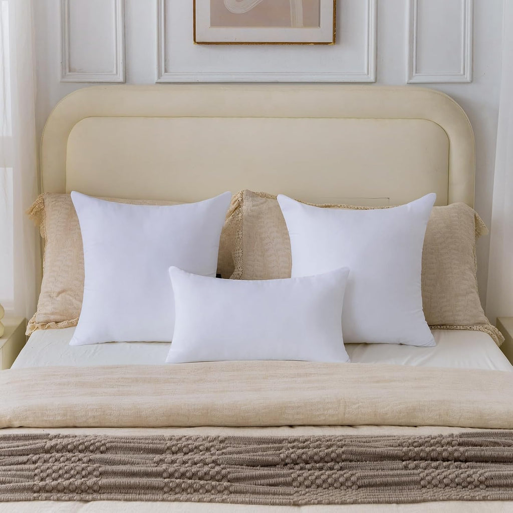 20 x 20 Pillow Inserts - Premium Soft and Fluffy 20 Inch Large Sofa Decorative White Square Throw Pillow - Set of 4
