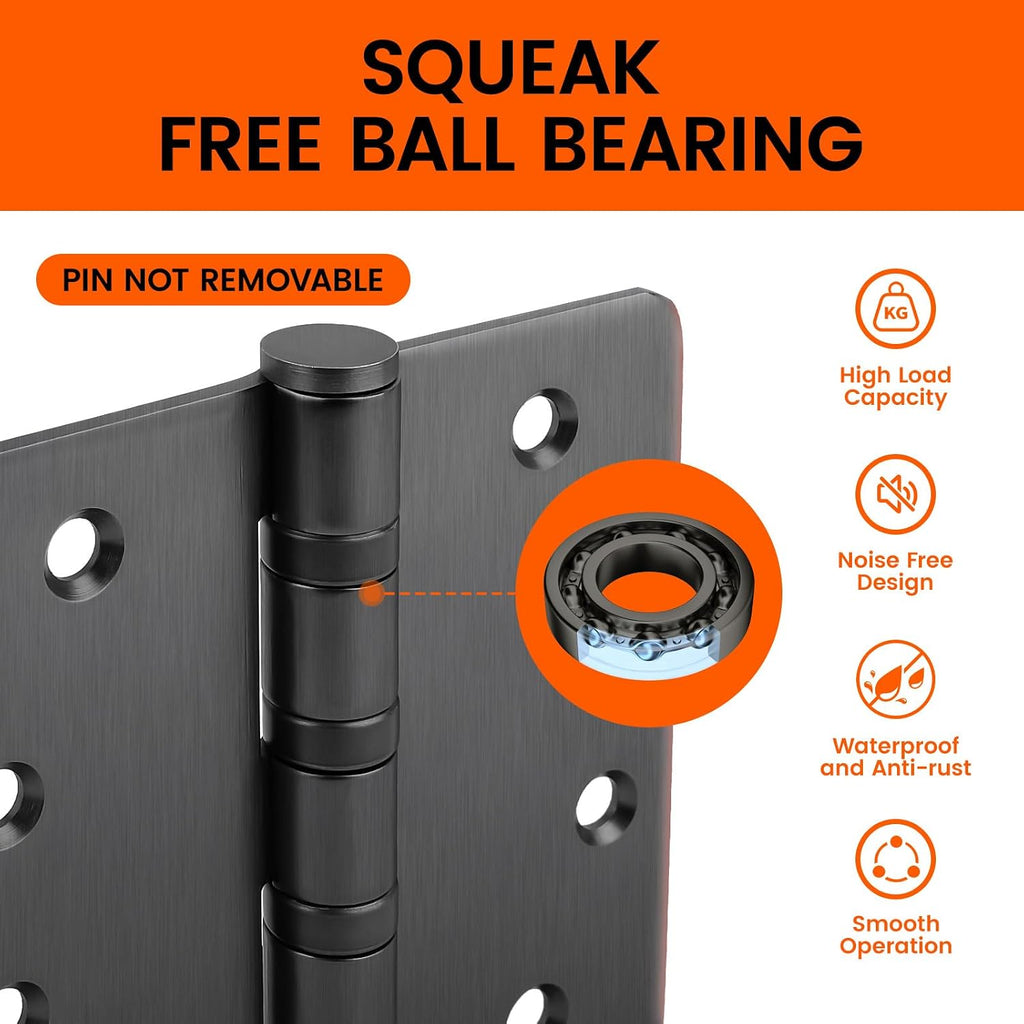 3Pack Haidms Oil Rubbed Bronze Door Hinges Heavy Duty Door Hinges Oil Rubbed Bronze Ball Bearing Stainless Steel