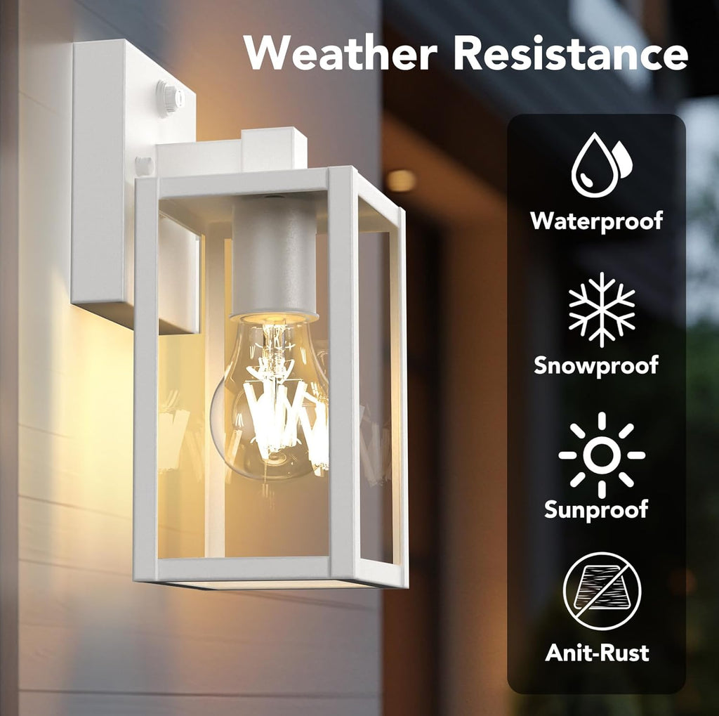 Dusk to Dawn Outdoor Light Fixtures, 2-Pack Sensor Porch Lights, Waterproof Exterior Wall Sconce Lighting Lamp