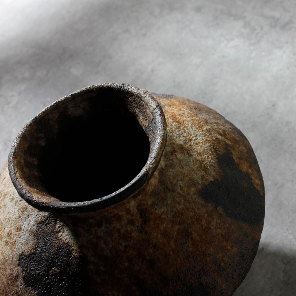 Rusty Ceramic Vase, Wabi Sabi Decorative Pottery Flower Vase