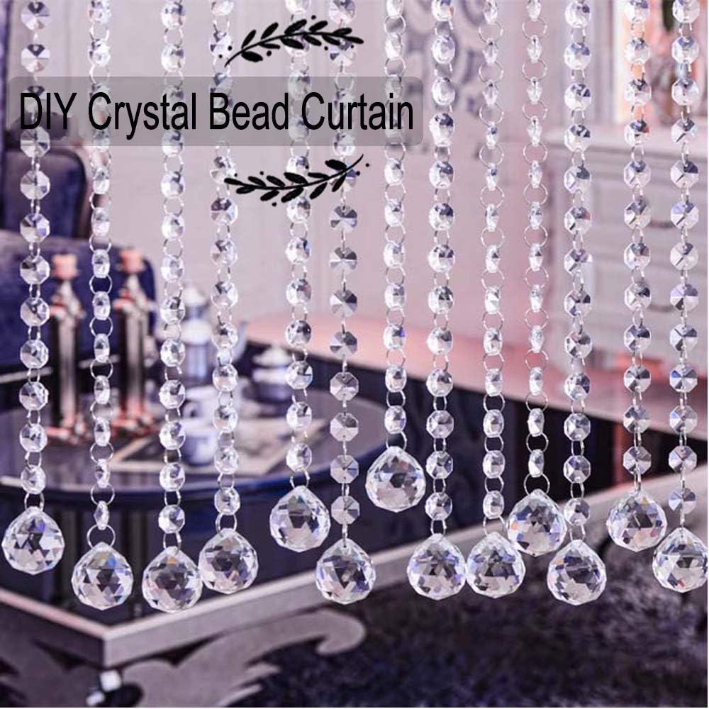 Clear Crystal Sun Catcher Suncatcher Prism Ball with Metal Rings - 48 Pack, 1.18"/ 30mm, Rainbow Pendant Maker