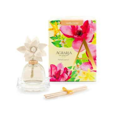 PetiteEssence 1.7oz Flower and Reed Diffuser Set, Hand Crafted Sola Flower Botanical Air Diffusers, Orchid Vanilla