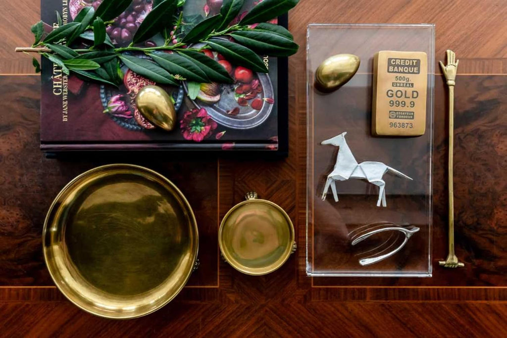 Round Clawfoot Dish - by Home Collection - Gold - Decor, Candles, Jewelry, Perfume, Cosmetics, and Coffee Table