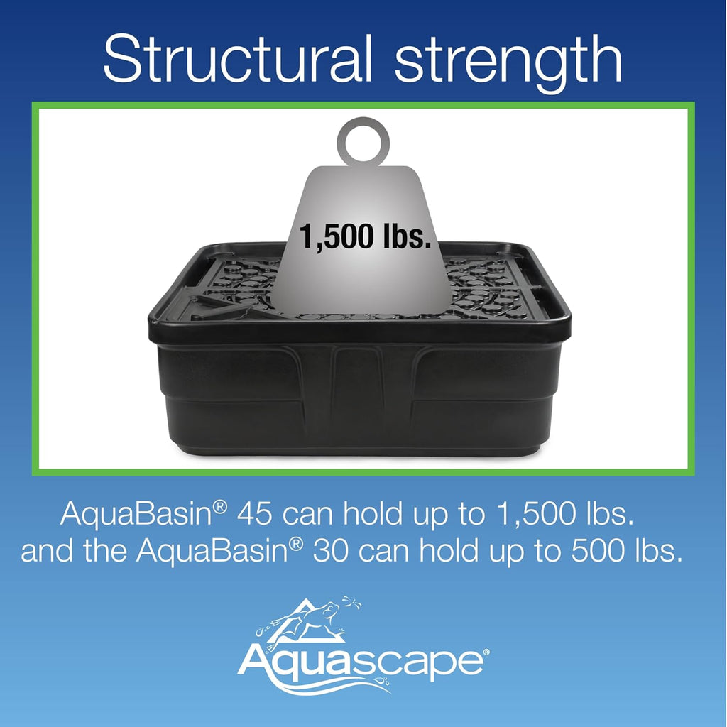 AquaBasin 30 Fountain and Water Feature Basin for Landscape and Garden 78223, Black, 27 Gallon