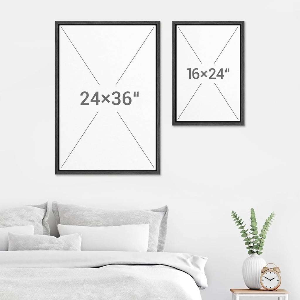 Framed Canvas Print Wall Art Set Wildflower Meadow Rustic Floral Field Landscape Illustrations Modern Art Decorative