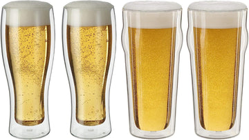 Sorrento 4-pc Double-Wall Pint & Pilsner Glass Set, 14-oz & 16-oz