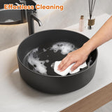 Vessel Sink 15.7" x 15.7" Round Bathroom Sinks Above Counter, Countertop Bathroom Vessel Sinks