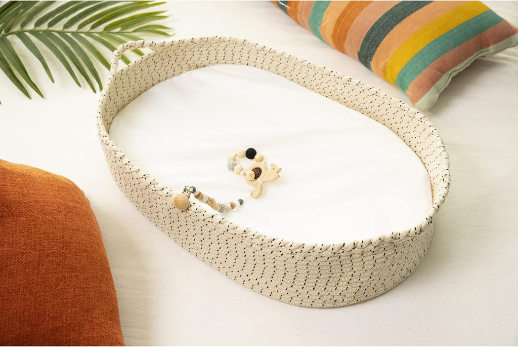 Baby Changing Basket - Soft & Waterproof Dual-Cover, Portable, Moses Basket, Changing Pad for Dresser & Changing