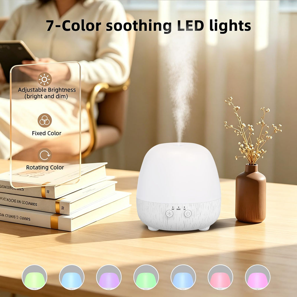 150ml Cordless Essential Oil Diffuser, Rechargeable, 7-Color Light