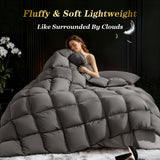 75% Canadian Goose Down Comforter Queen, Ultra Soft 100% Cotton Fabric, 850 Fill Power All Season Du