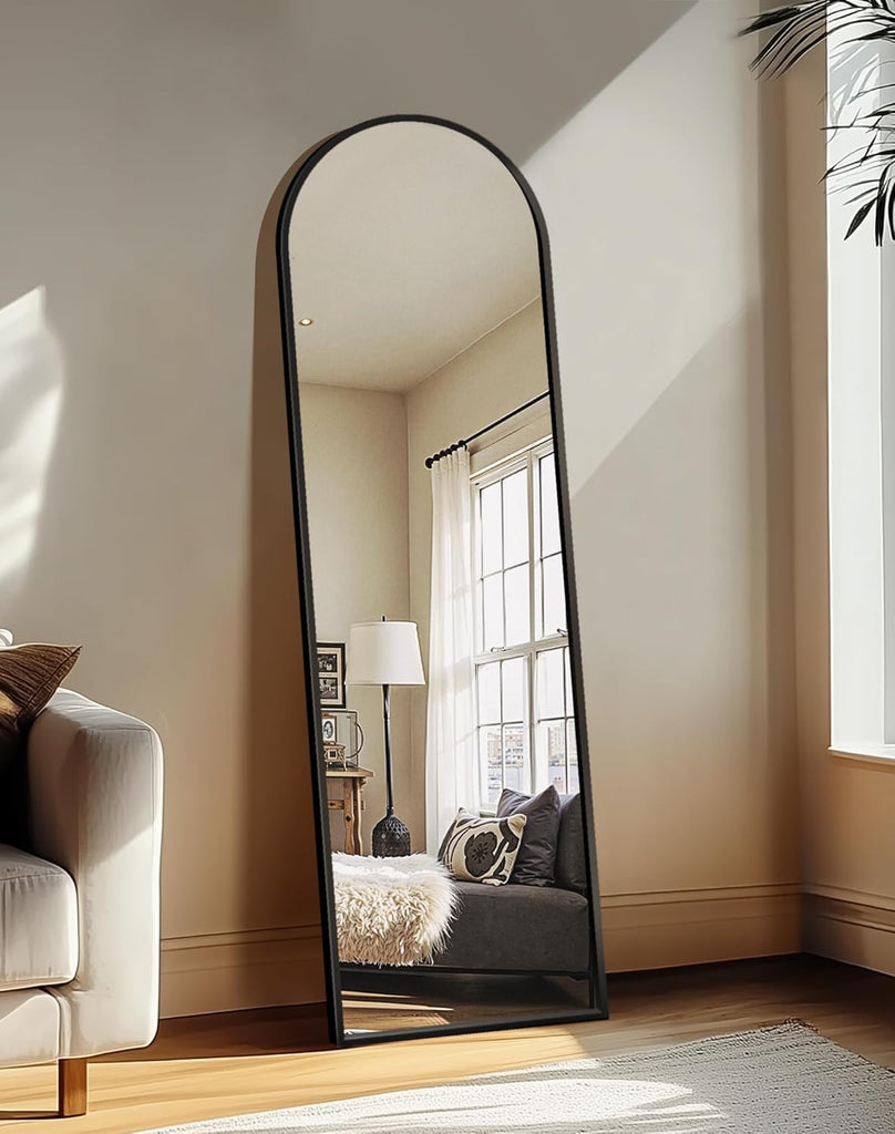 Arched Mirror Full Length,Standing Mirror Full Body,Large Floor with Stand for Wall Entryway Door Bedroom Bathroom