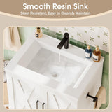 24" Bathroom Vanity with Sink, Bathroom Storage Vanity Sink Cabinet with 2 Doors ＆ 1 Drawer Space